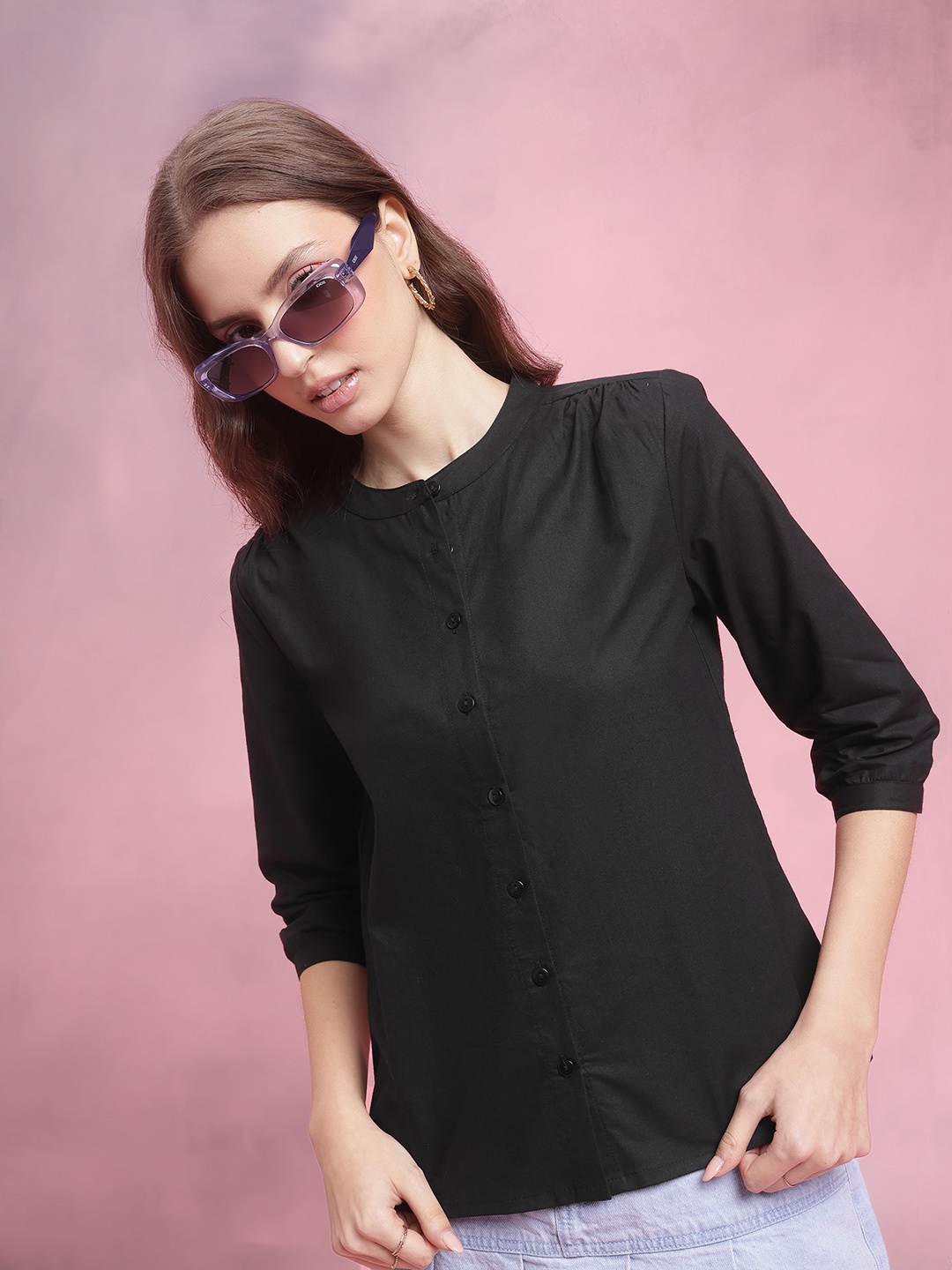 

DressBerry Cotton Casual Shirt, Black