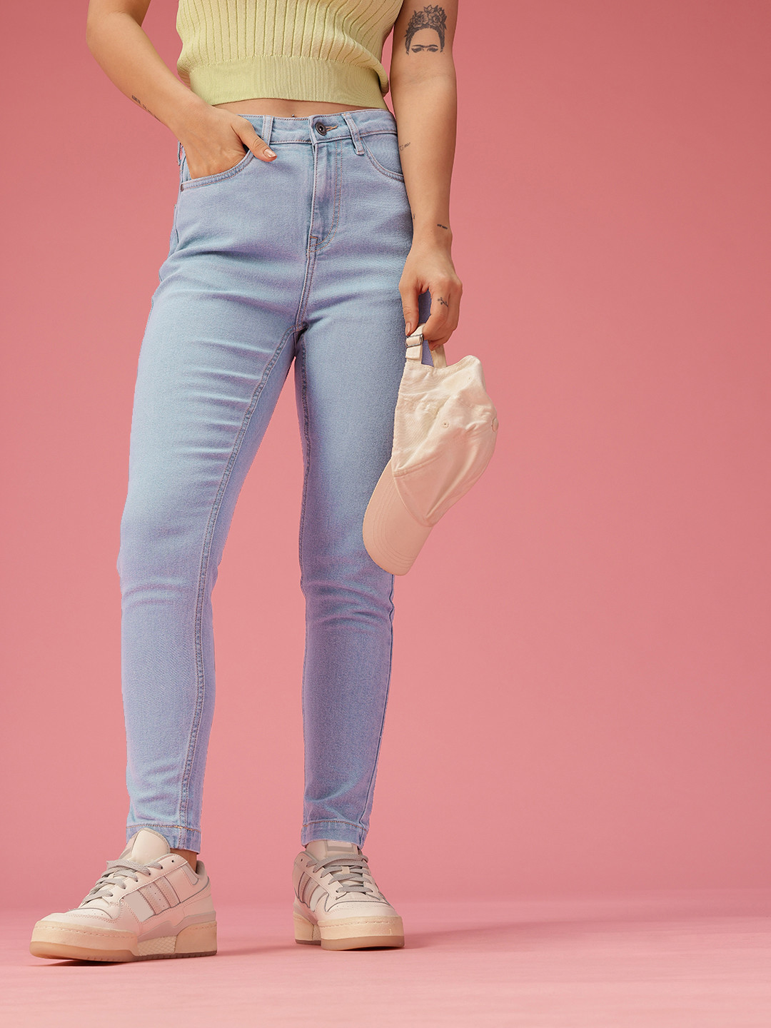 

DressBerry Women Skinny Fit High-Rise Light Fade Stretchable Jeans, Blue