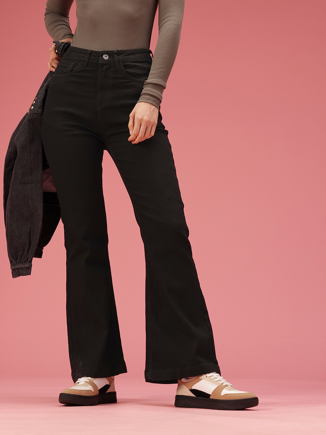 

DressBerry Women Bootcut High-Rise Stretchable Jeans, Black
