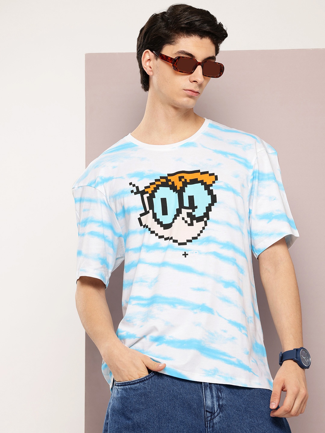 

Kook N Keech Men Dexter Print Pure Cotton T-shirt, Blue