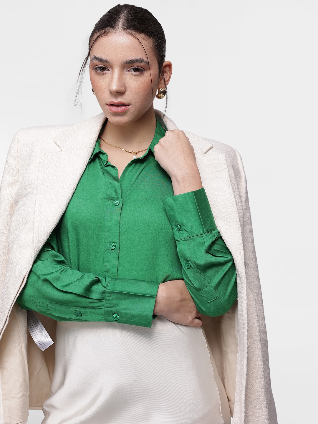 

French Connection Opaque Smart Casual Shirt, Green