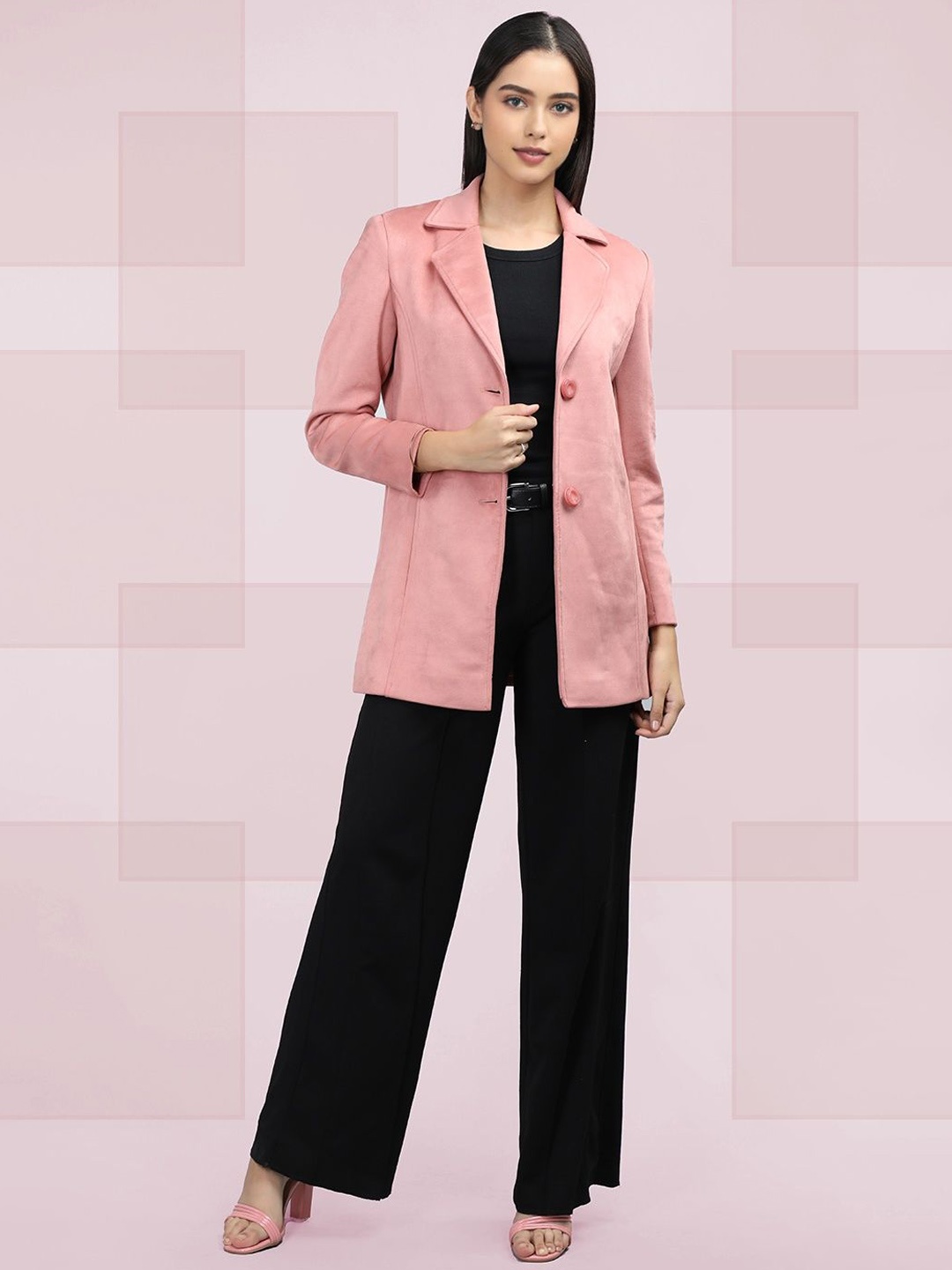 

The Roadster Lifestyle Co. Women Winter Wear Single Breasted Solid Woollen Overcoat, Pink