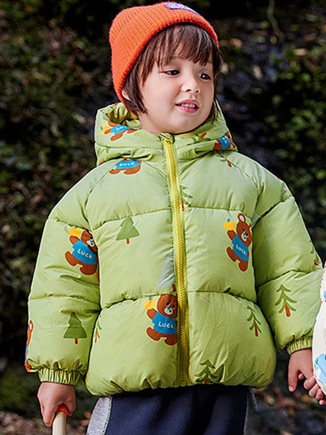 

LULU & SKY Girls Graphic Printed Puffer Jacket, Green