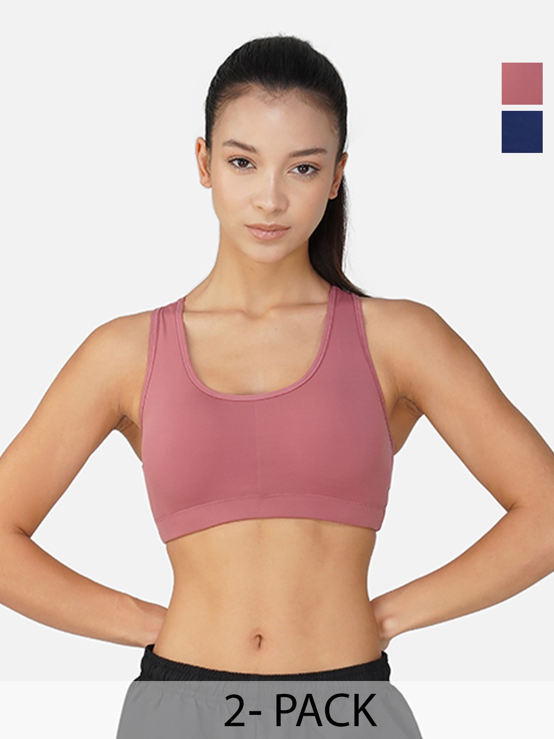 

INGRID Women Breathable Fabric Cotton Everyday Non Wired High Impact Gym Bras, Blue