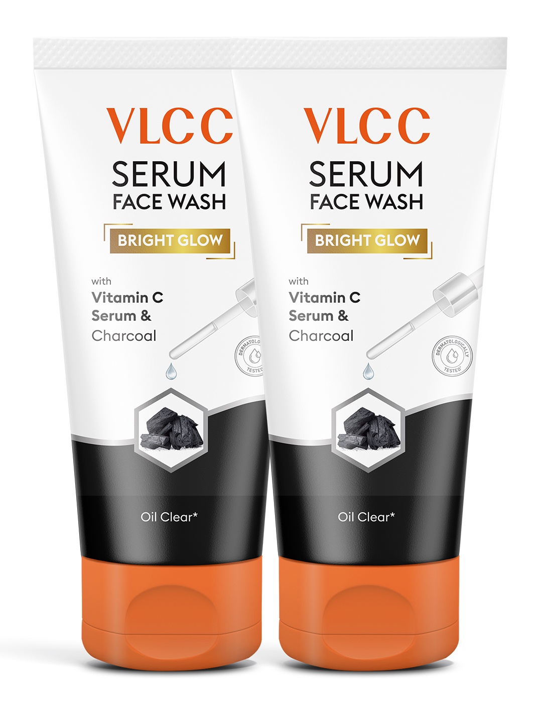 

VLCC Set Of 2 Bright Glow Serum Face Wash With Vitamin C & Charcoal - 150 ml Each, Black