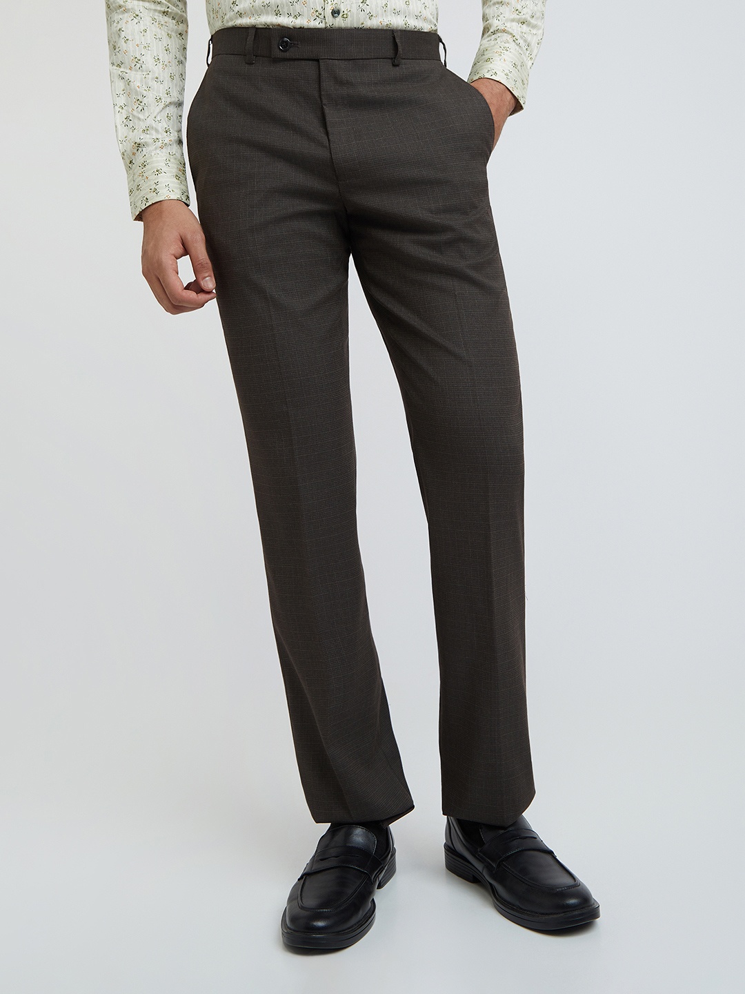 

Park Avenue Men Mid-Rise Formal Trousers, Brown