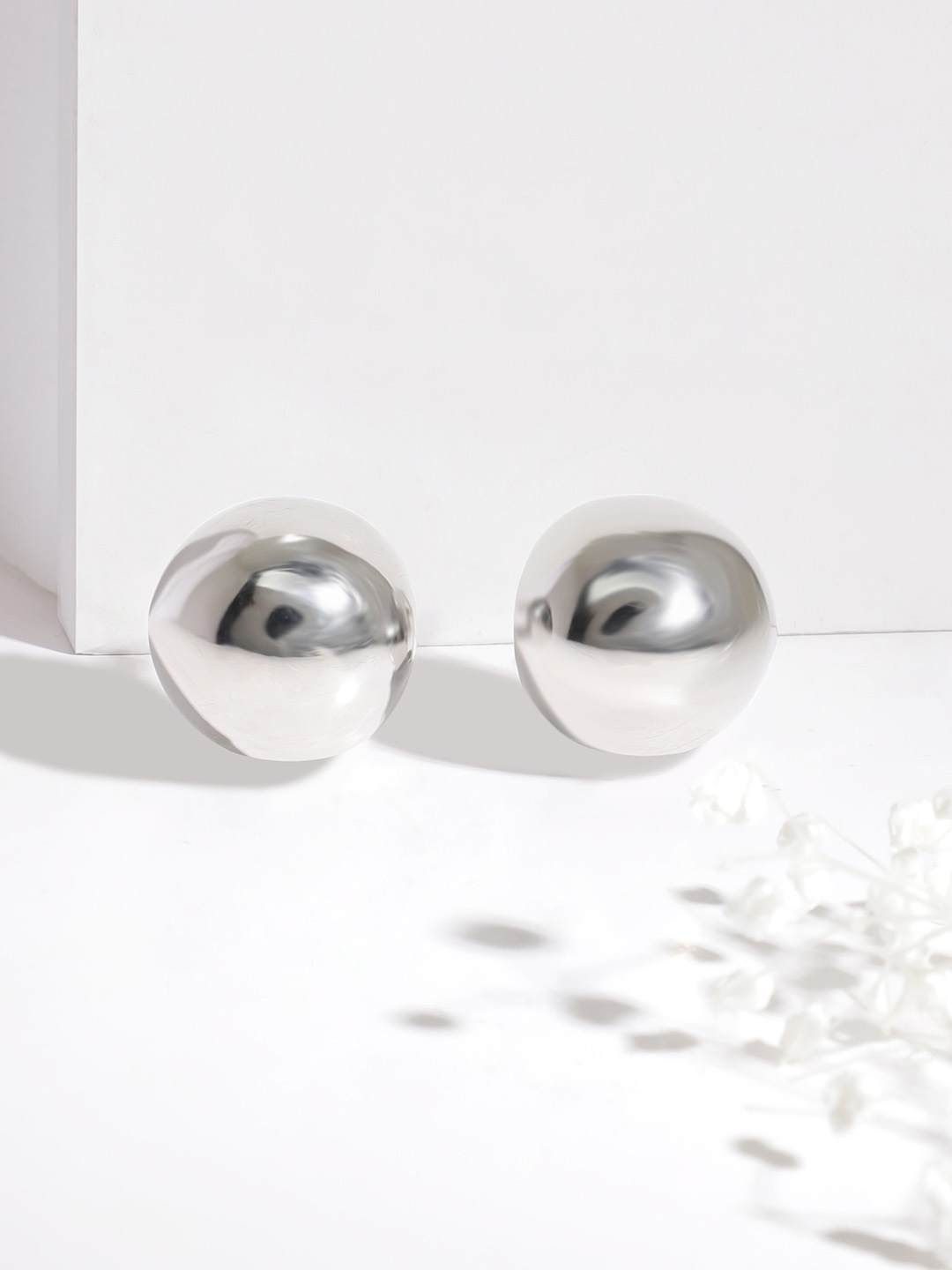 

Rubans Rhodium Plated Waterproof Demi-Fine Hoop Earrings, Silver