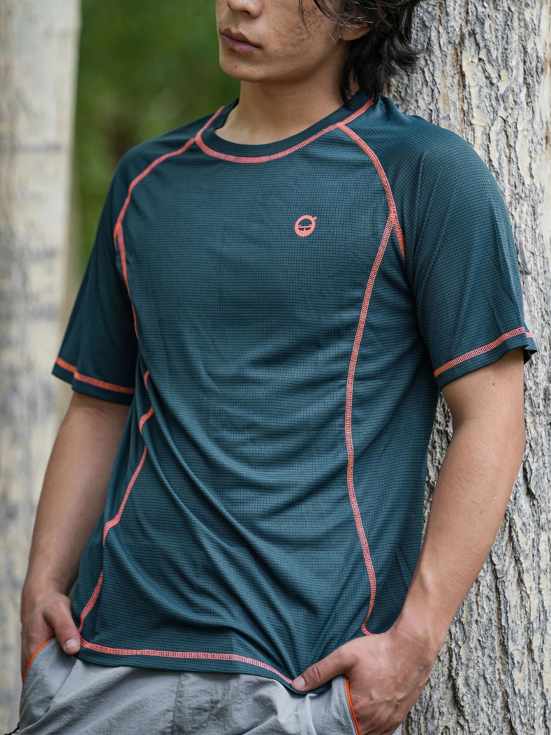 

BOMBAY TROOPER Men Self Design Dry Fit Trekking T-shirt, Teal