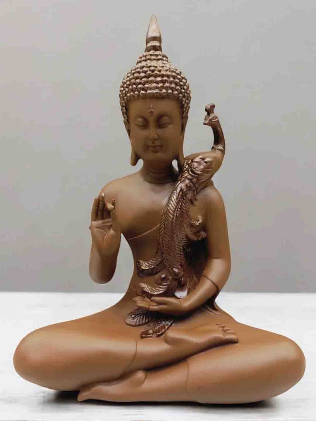 

SANKALAN CREATIONS Brown Buddha Figurine Showpiece