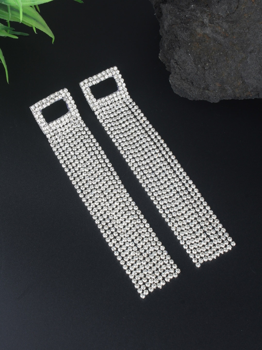 

KPOP Contemporary Drop Earrings, Silver