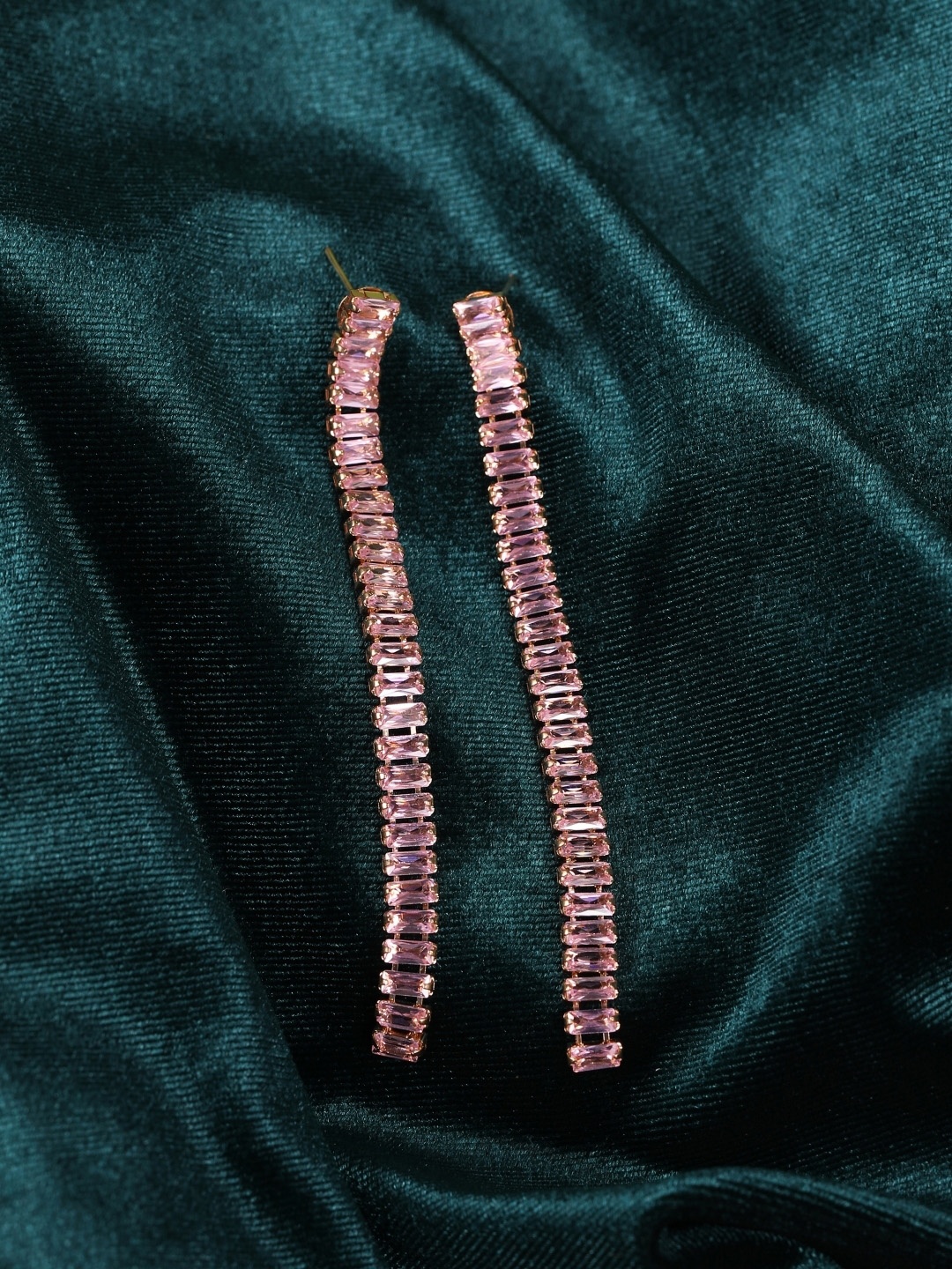 

KPOP Rose Gold-Plated Rhinestone Contemporary Drop Earrings