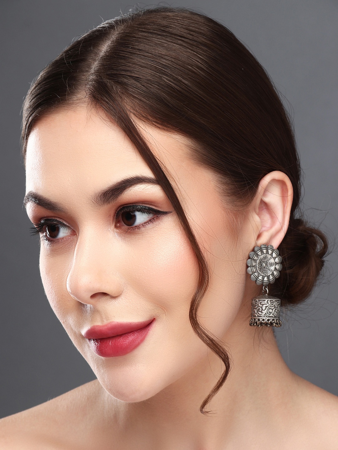 

Anvik Silver Plated Contemporary Jhumkas