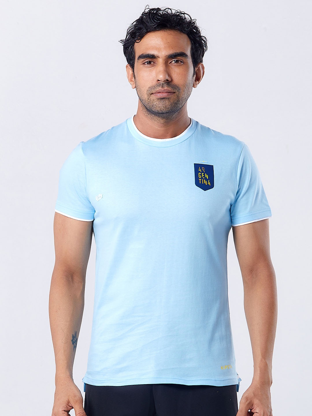 

Kipsta By Decathlon Men Typography Printed Argentina Football Pure Cotton T-Shirt, Blue