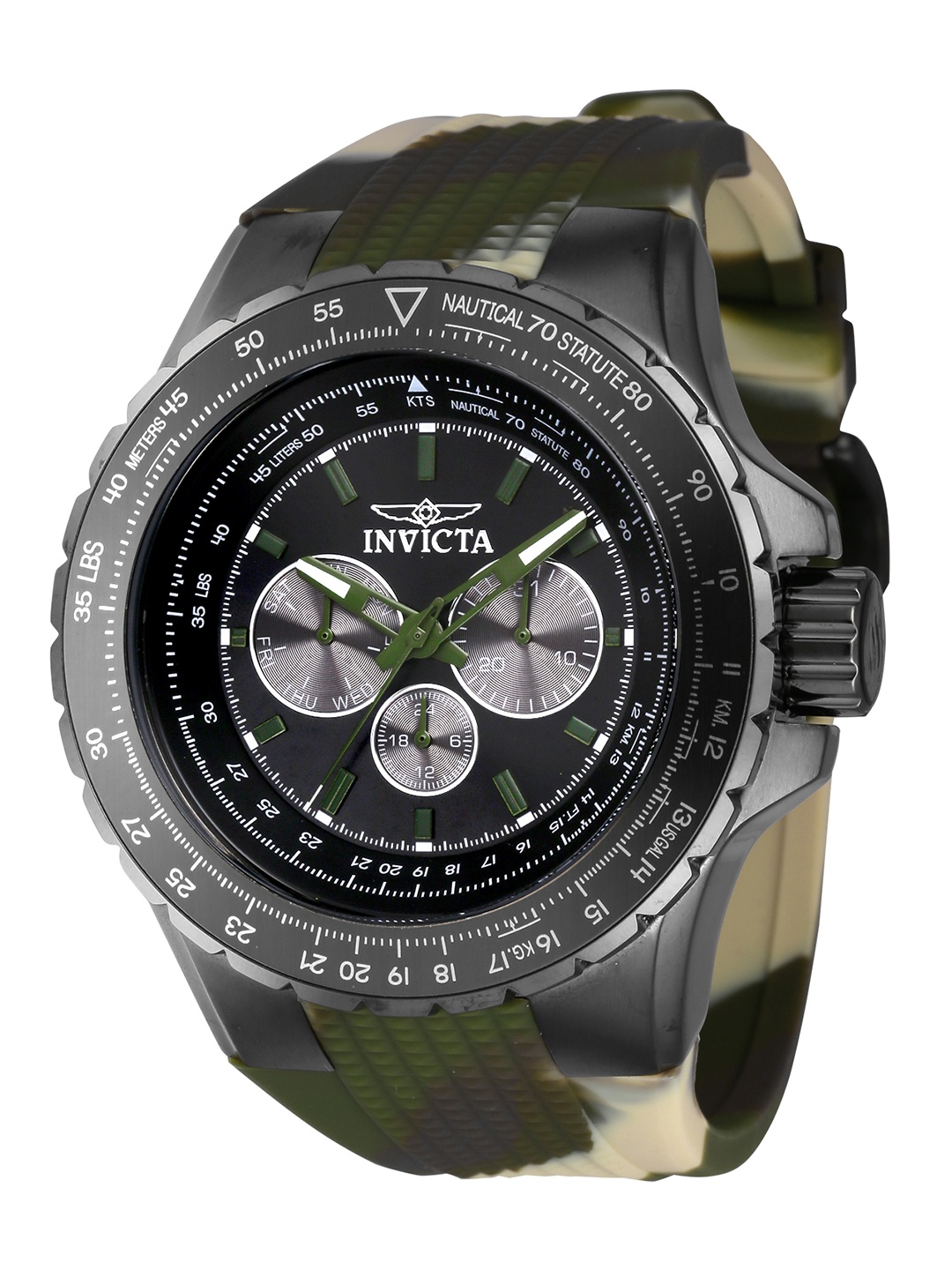 

Invicta Men Aviator Quartz Analogue Watch - 39307, Black
