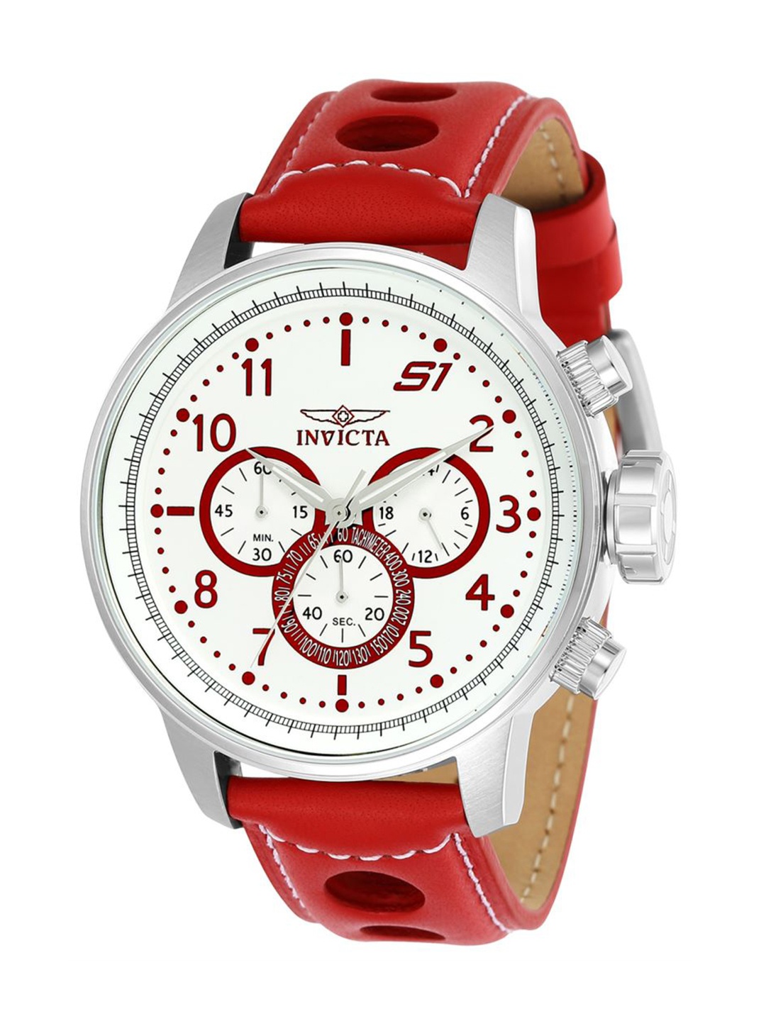 

Invicta Men Dial & Leather Straps Analogue Watch 24082, Red