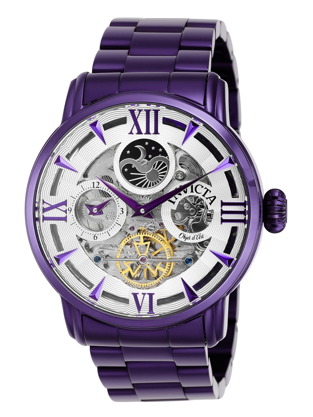 Invicta Men Objet D Art Analogue Automatic Watch - 40989, Silver