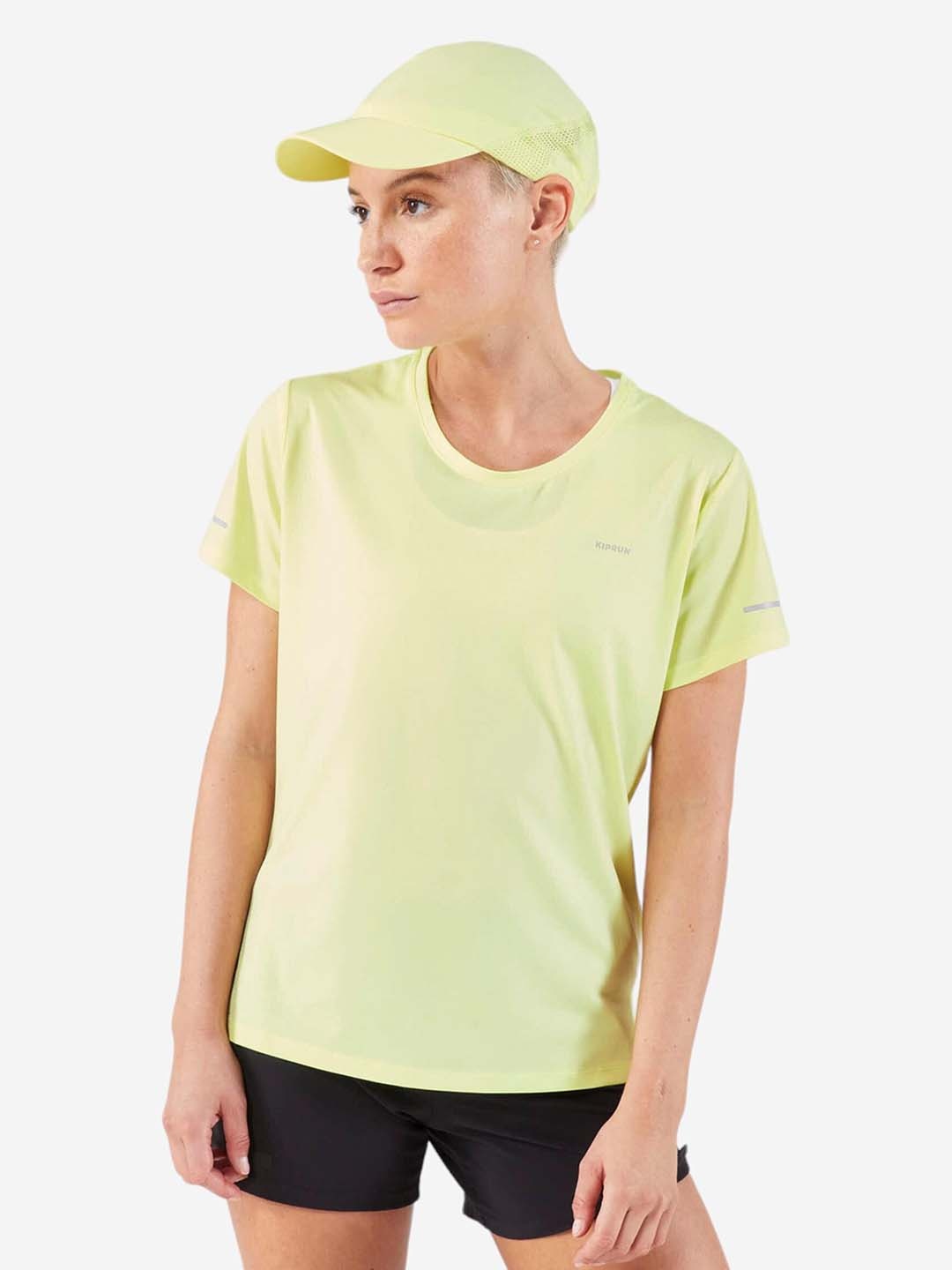 

KIPRUN By Decathlon Women Solid Round-Neck T-shirt, Yellow