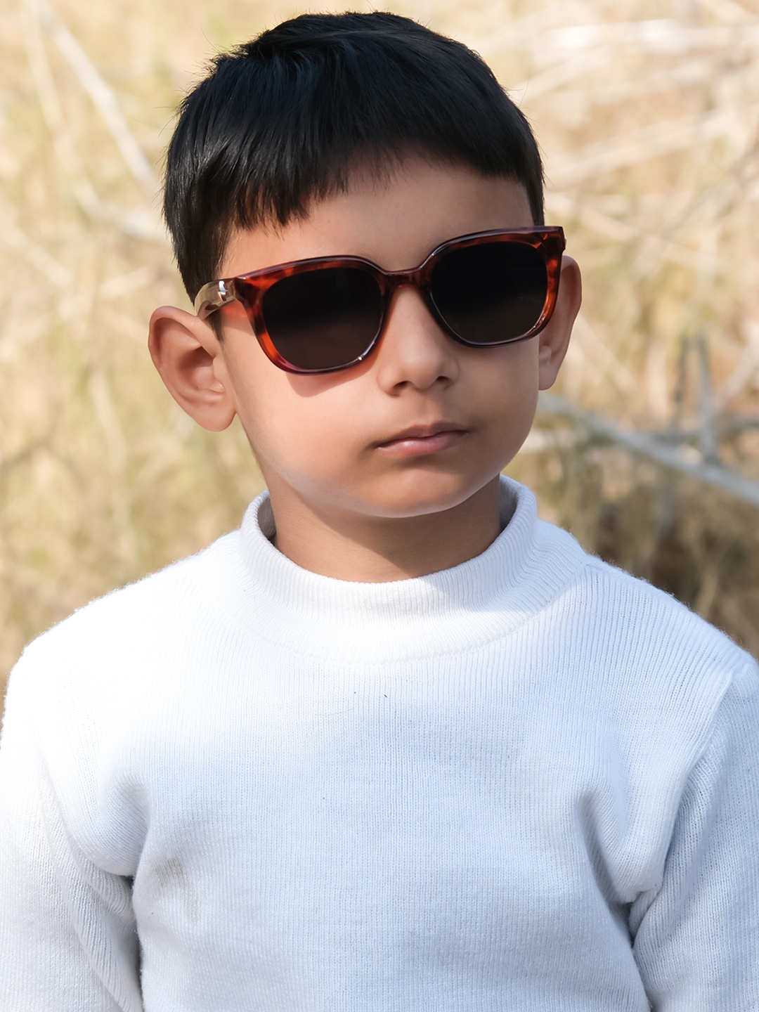 

DukieKooky Kids Wayfarer Sunglasses with UV Protected Lens- DKSG487F-AA-Lepoard, Brown