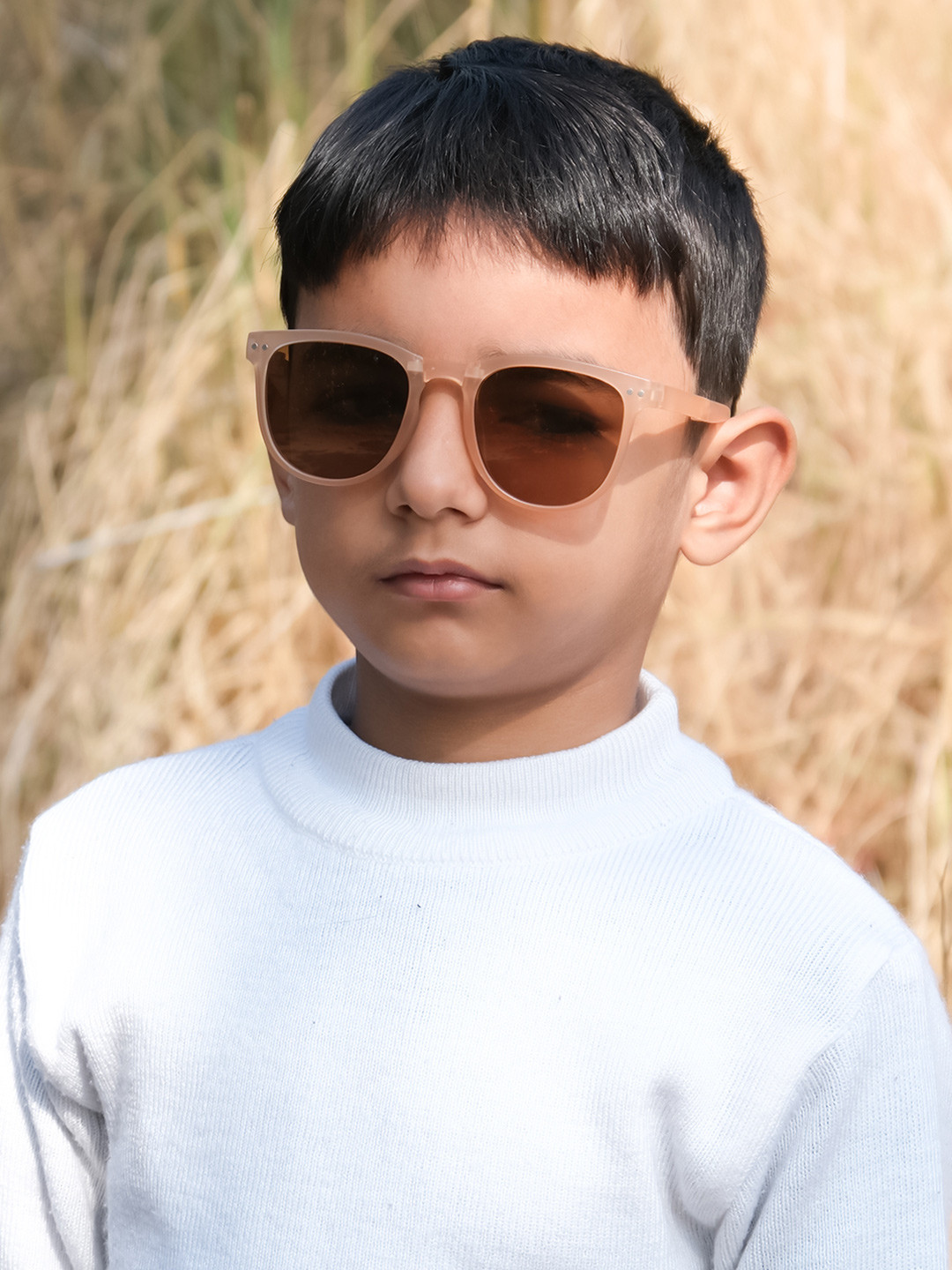 

DukieKooky Kids Wayfarer Sunglasses with UV Protected Lens-DKSG481C-AA, Brown