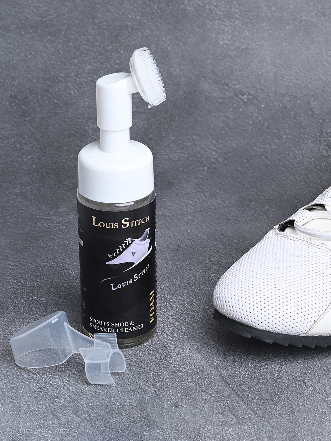 

LOUIS STITCH Premium Shoe Sneaker Cleaning Foam Spray with Applicator, White