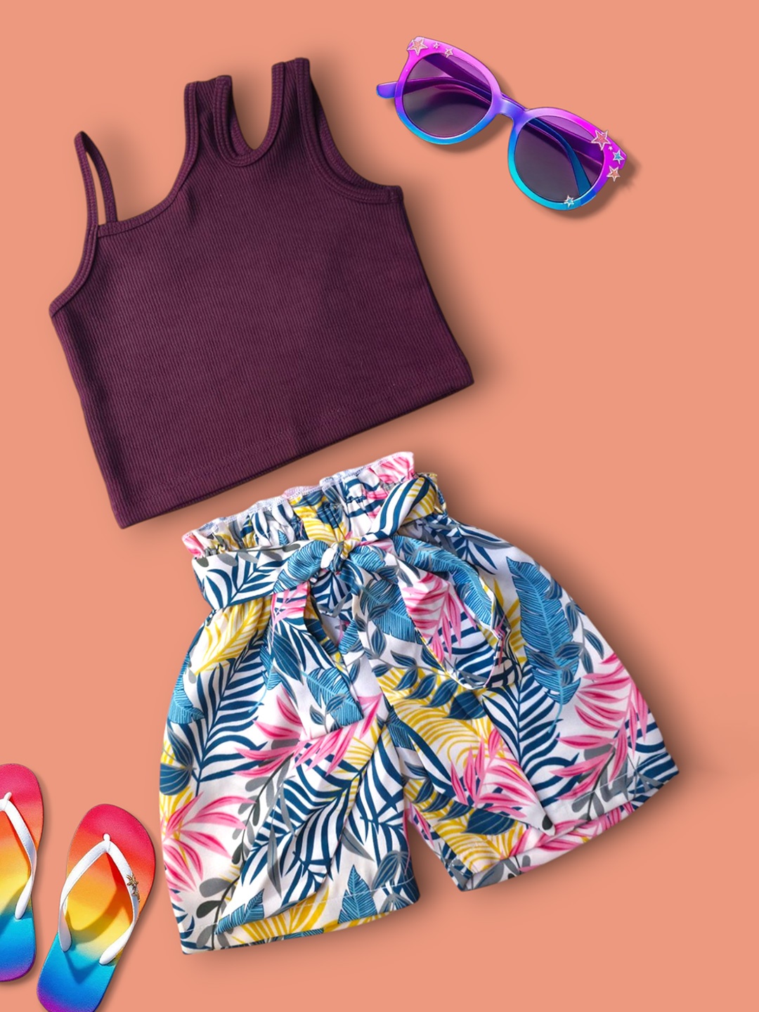 

BEBE UNICORN Girls Top with Shorts, Violet