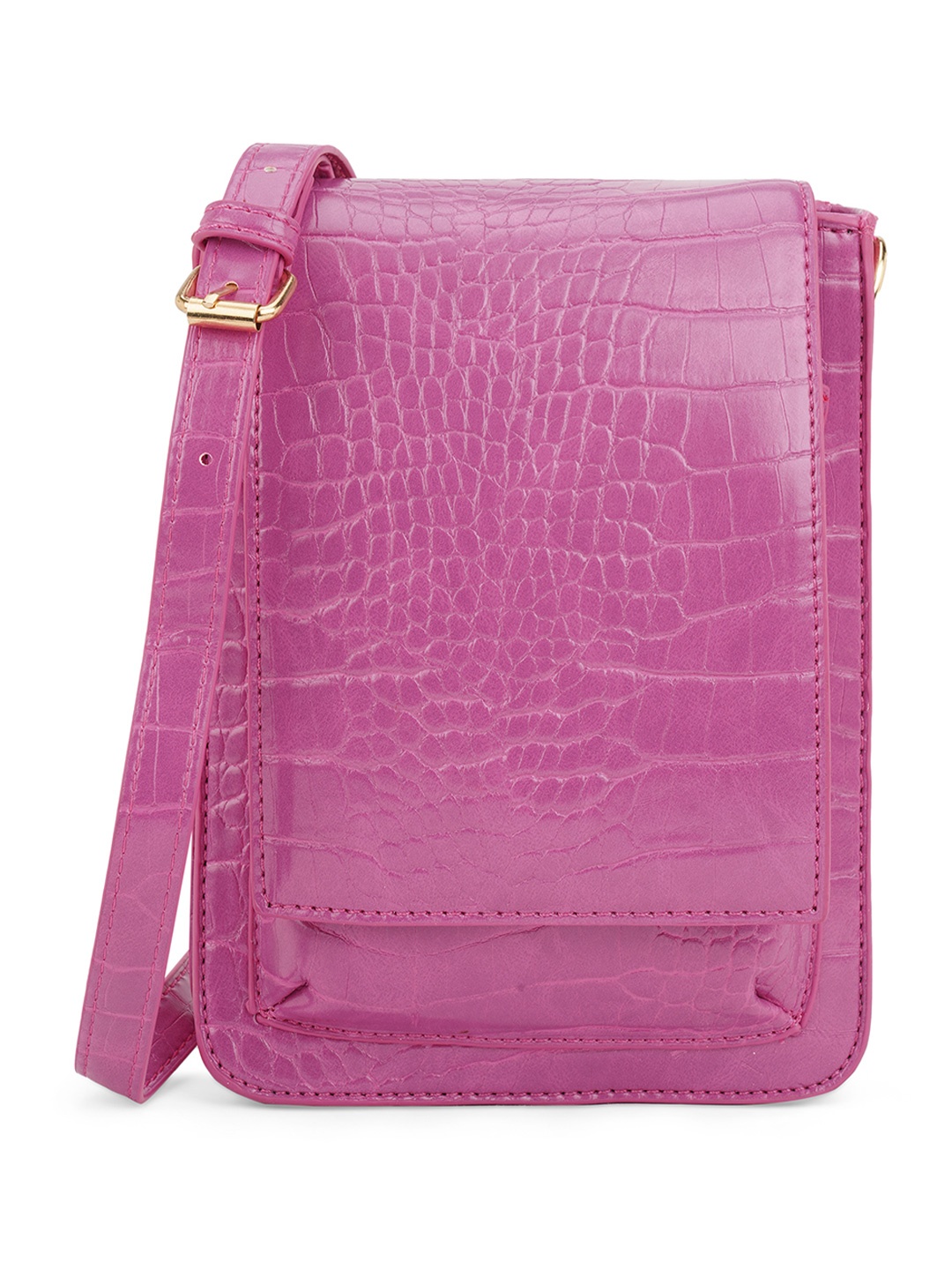 

Globus Women Textured Small Rectangular Party Sling Bag With Detachable Strap, Pink