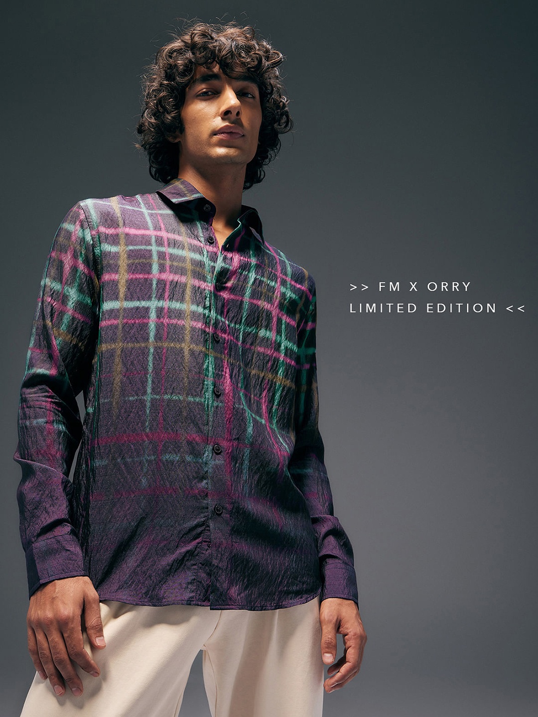 

Flying Machine Men Orry X Digital Print Crinkled Shirt, Purple