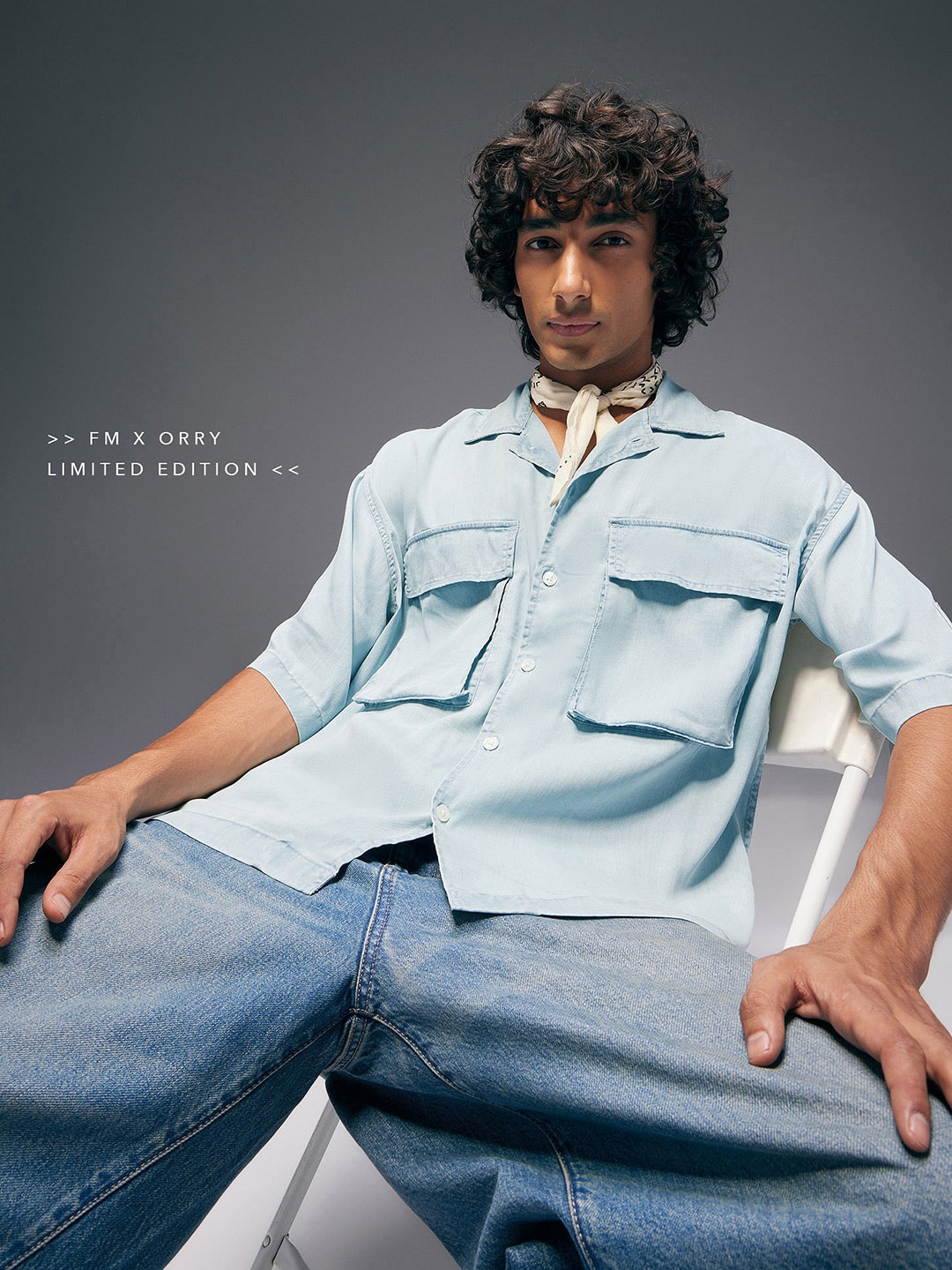 Flying Machine Men Orry X Oversized Denim Shirt, Blue