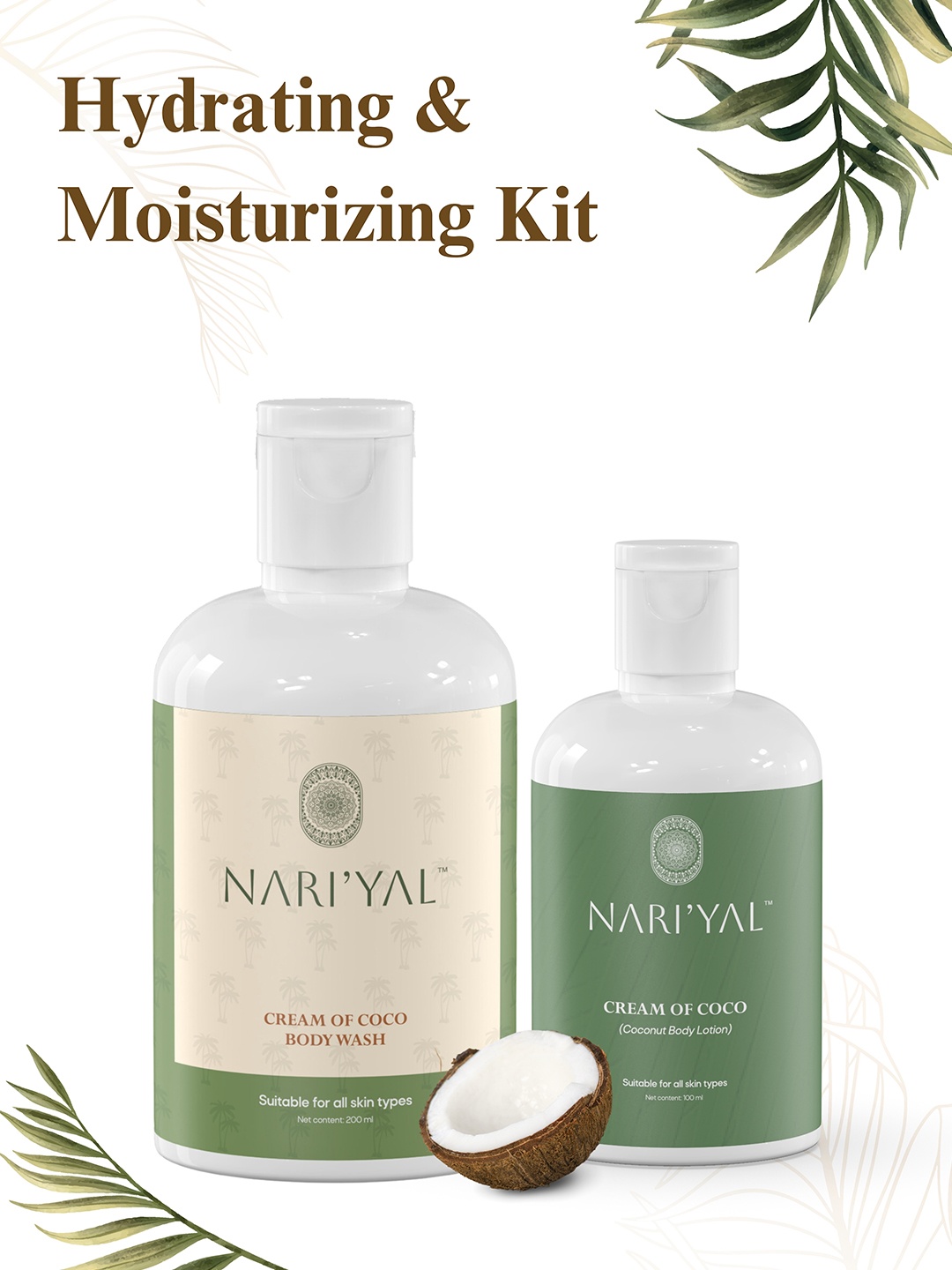 

NARIYAL Cream Of Coco Combo - Body Lotion + Body Wash, White