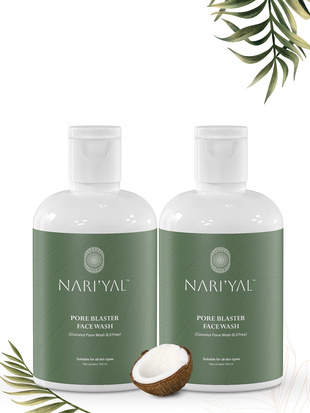 

NARIYAL Set Of 2 Pore Blaster Hydration Booster Deep Cleansing Face Wash 100 ml Each, Transparent