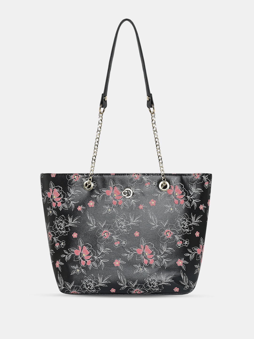 

Caprese Floral Printed Snow Structured Shoulder Bag, Black