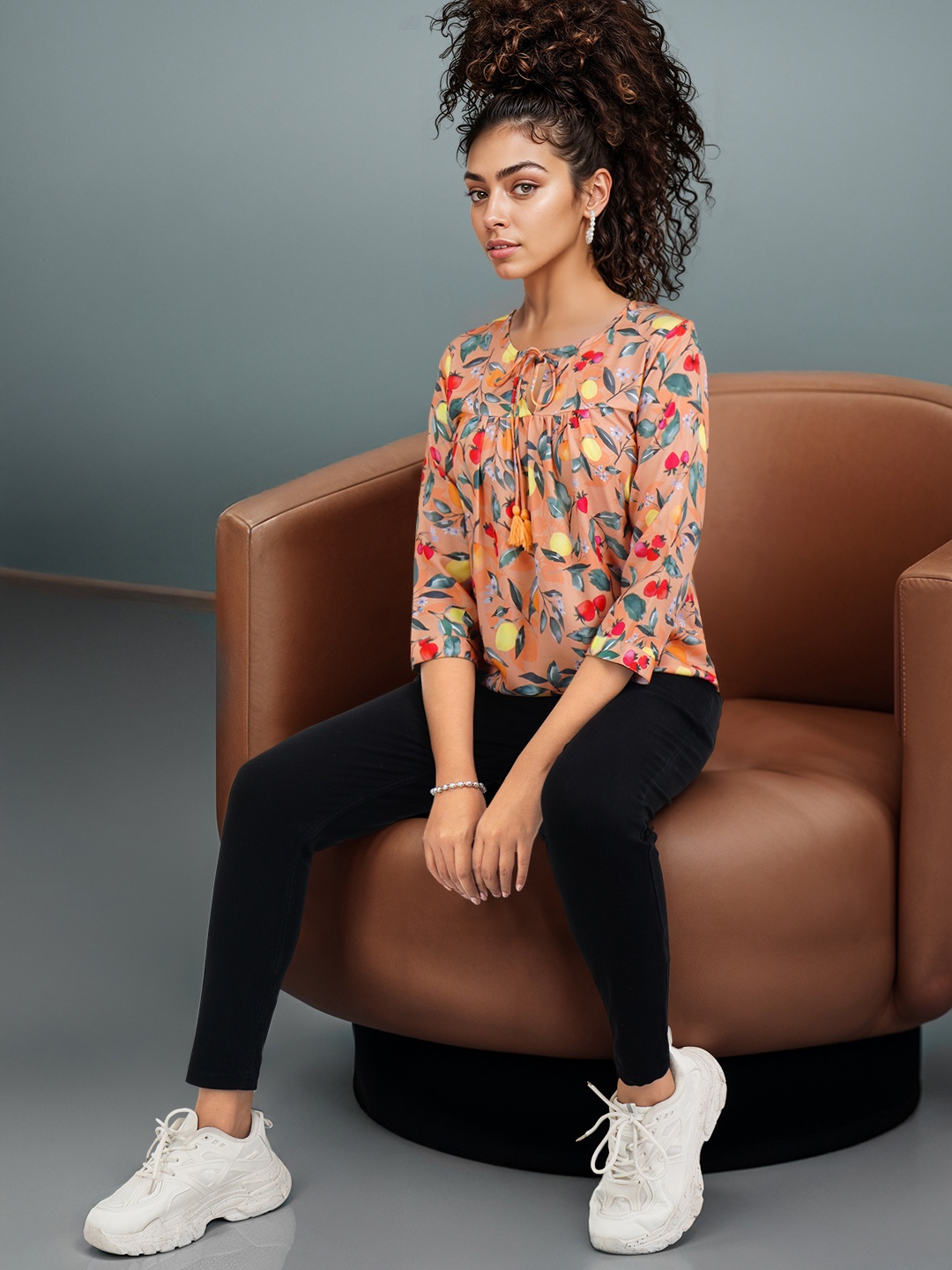 

DressBerry Tropical Print A-Line Top, Multi
