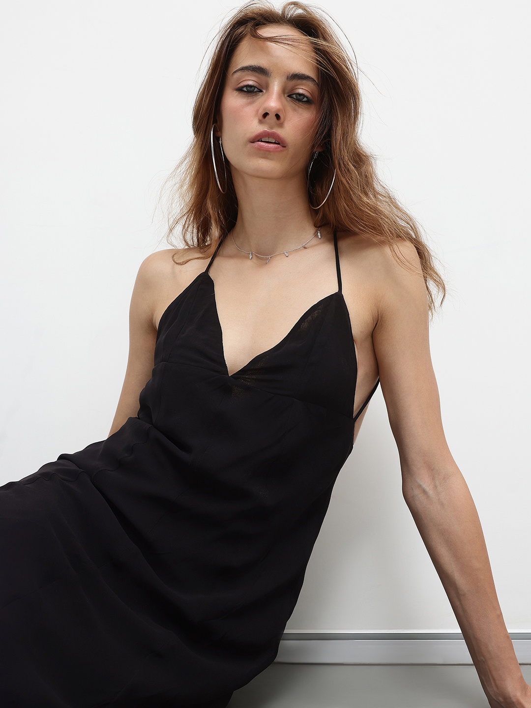 

ZARA Backless Maxi Dress, Black