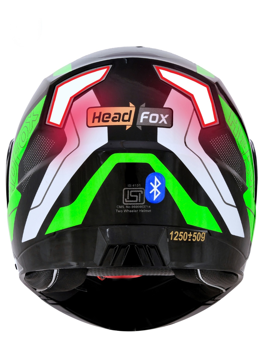 HEADFOX N2 Matt Air 7 Smart Bluetooth Calls Music GPS & Voice Asst. Road DV Helmet, Green