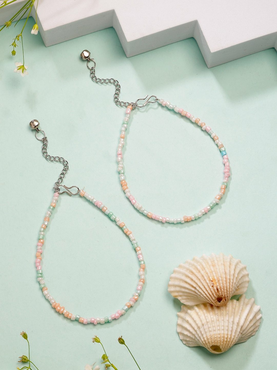 

NVR Silver-Plated Beaded Anklet