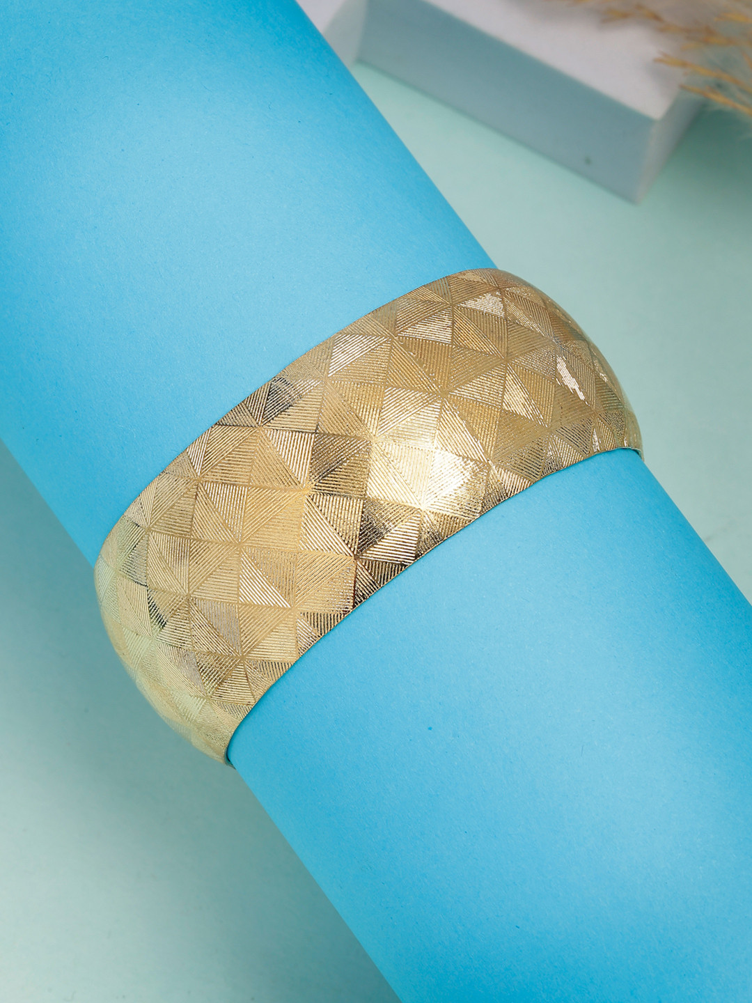 

NVR Stainless Steel Gold-Plated Cuff Bracelet