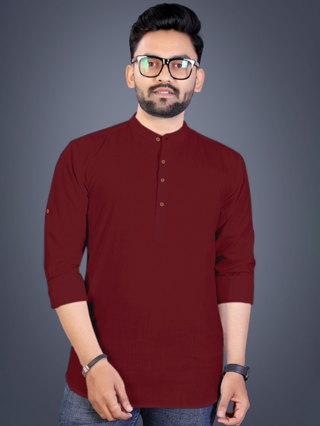 

FINIVO FASHION Men Kurta, Maroon