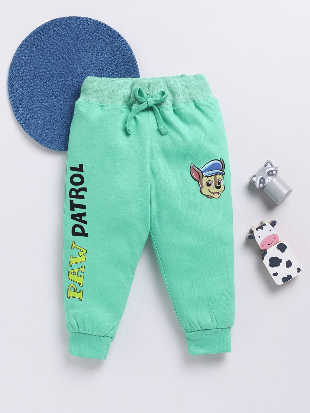 

YK X Minute Mirth Infant Boys Paw Patrol Printed Pure Cotton Joggers, Green