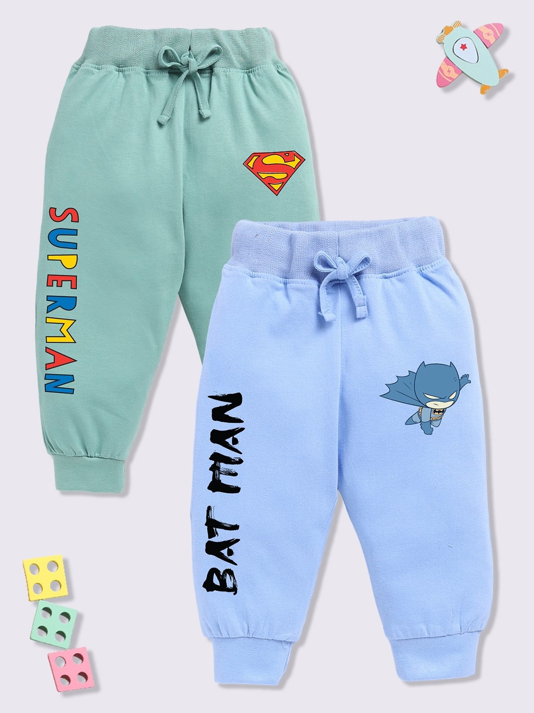 

YK X Minute Mirth Infant Boys Assorted Set of 2 Pure Cotton Joggers