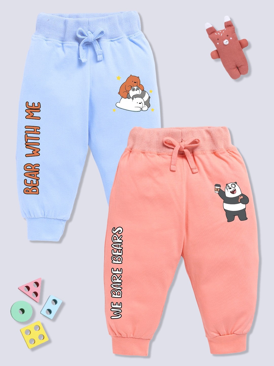 

YK X Minute Mirth Infant Boys Assorted Set of 2 Pure Cotton Joggers