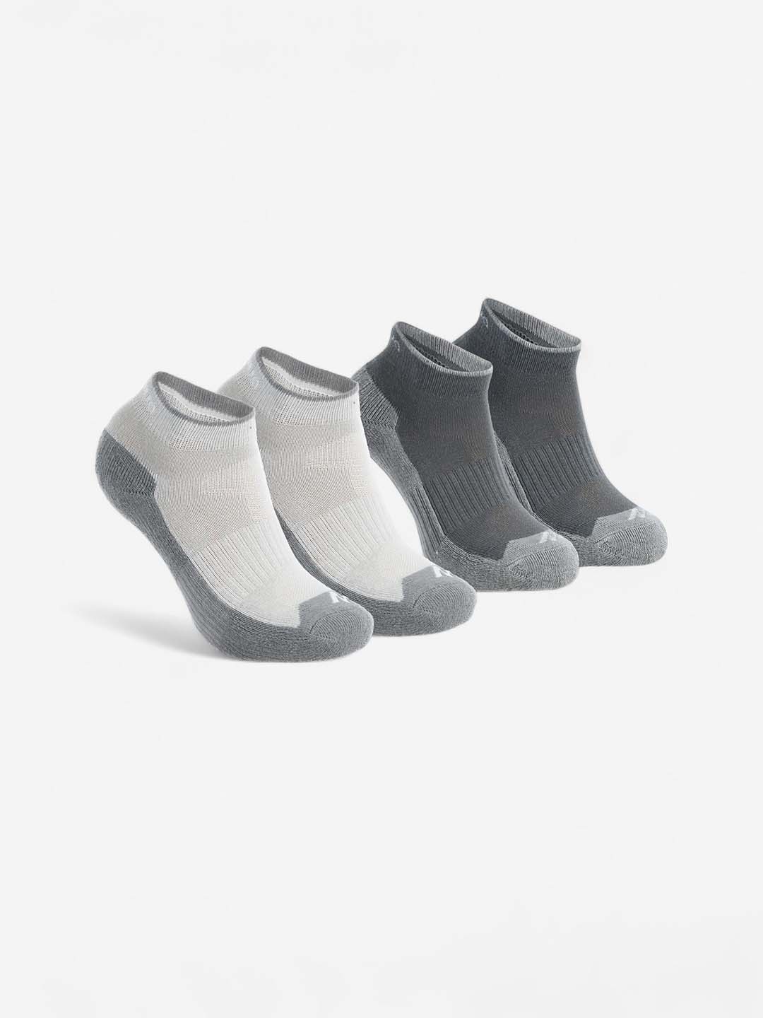Quechua By Decathlon Boys Pack Of 2 Colorblocked Ankle-Length Socks, Grey