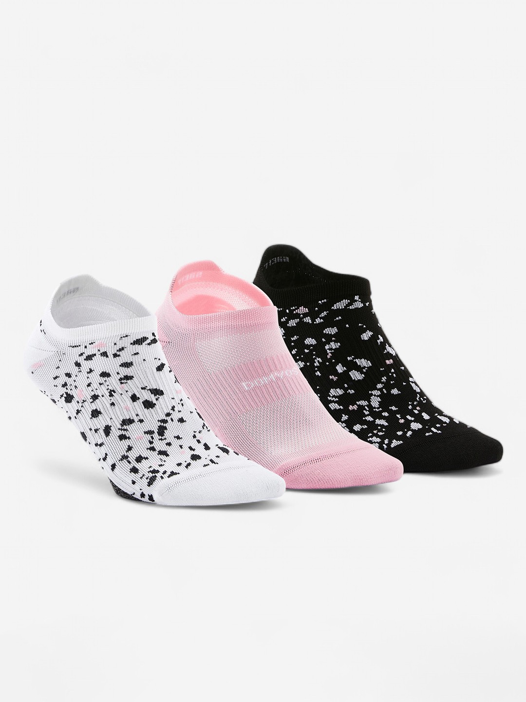 

Domyos By Decathlon Women Pack Of 3 Printed Ankle-Length Socks, Black