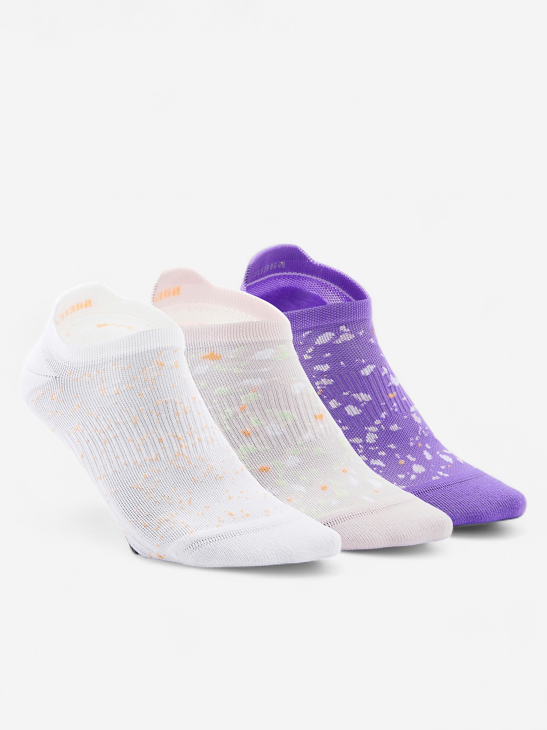 

Domyos By Decathlon Women Pack Of 3 Patterned Ankle-Length Socks, White