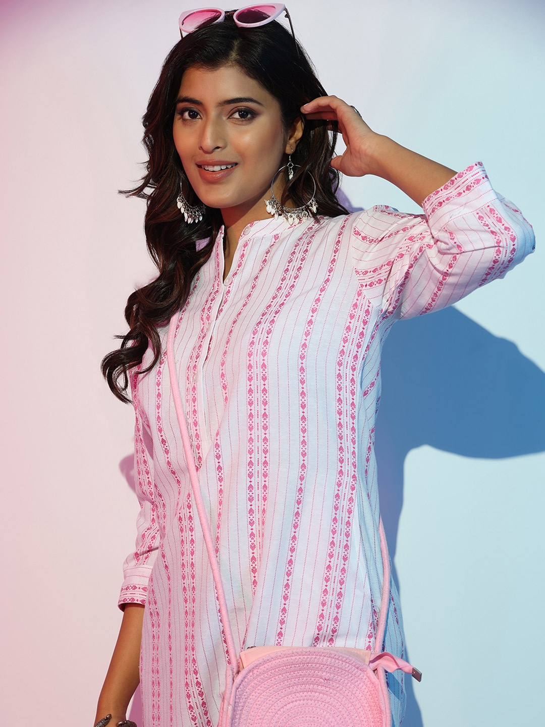 

Libas Women Ethnic Motifs Thread Work Kurta, White