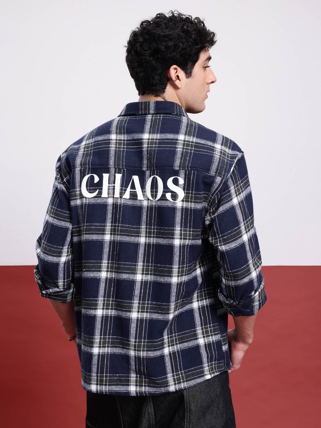 

Kook N Keech Comfy Plaid Flannel Relaxed Shirt, Navy blue