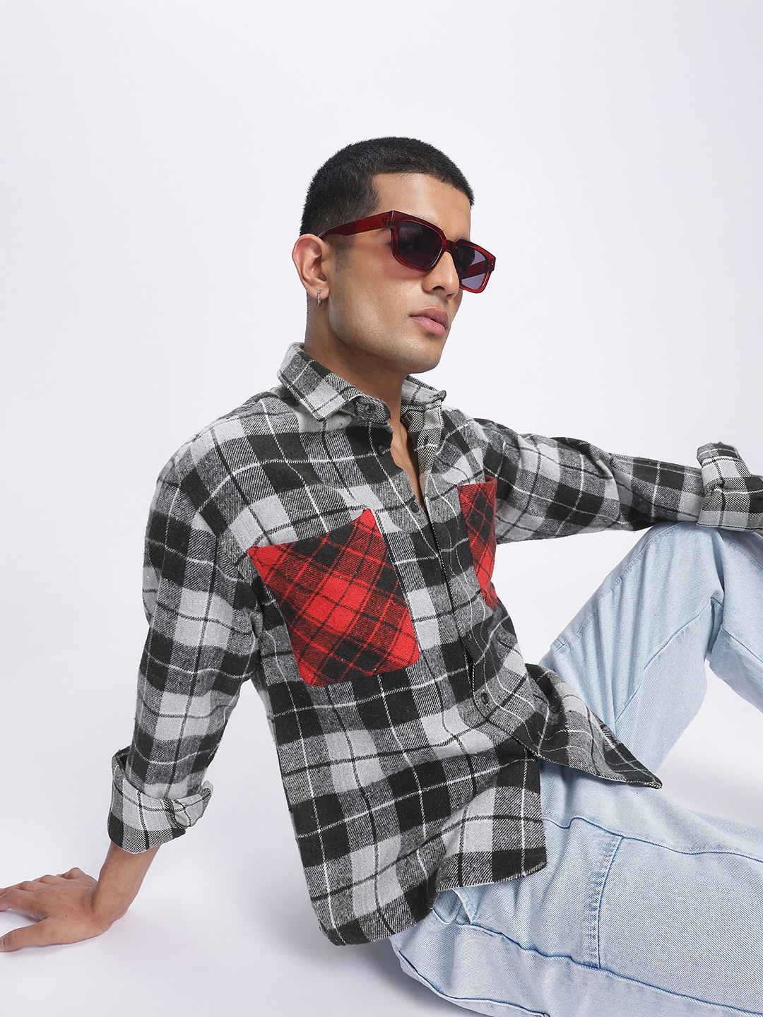 

Kook N Keech 90's Revival Checked Flannel Shirt, Black