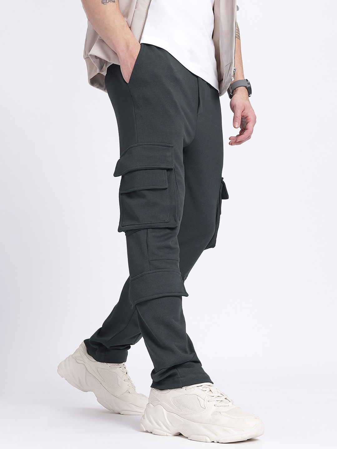 

glitchez Men Ultimate Utility Cargo-Style Trousers, Charcoal