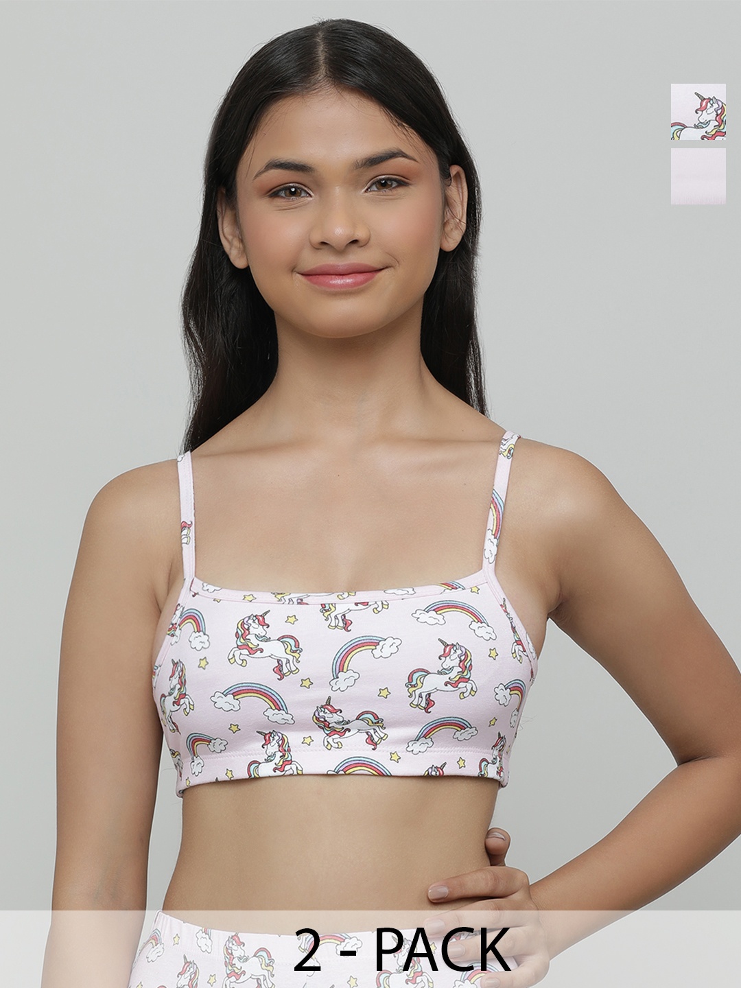 

Charm n Cherish Girls Graphic Full Coverage Bra, Pink