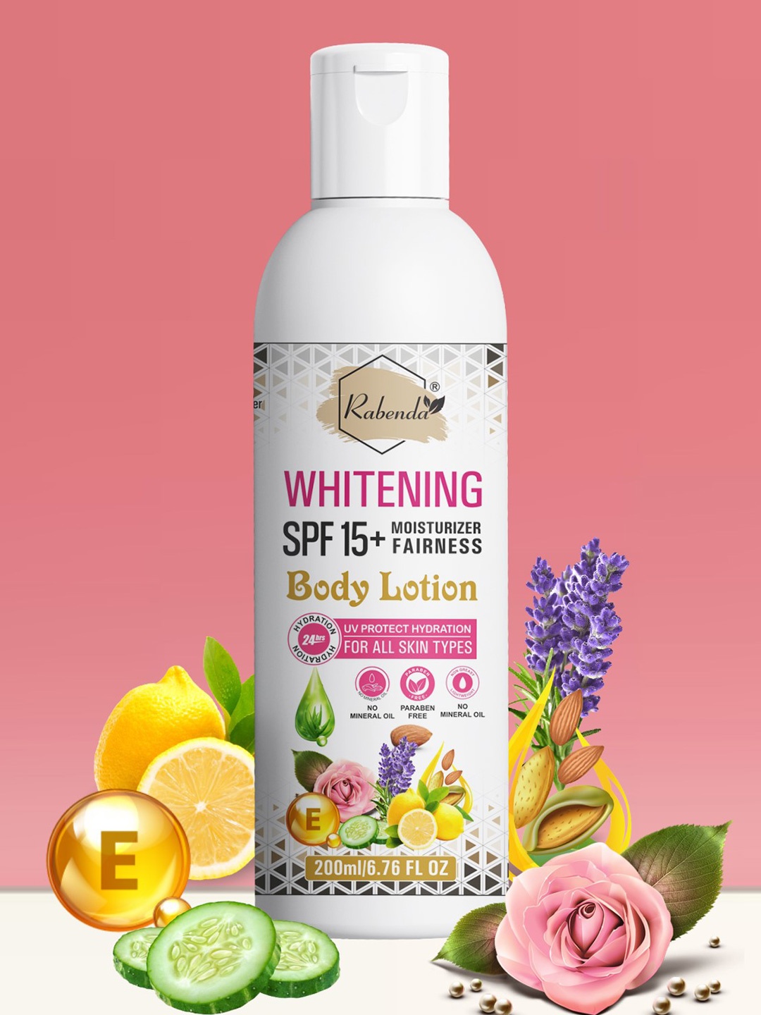 

Rabenda SPF15 Whitening Moisturizer Body Lotion - 200ml, White