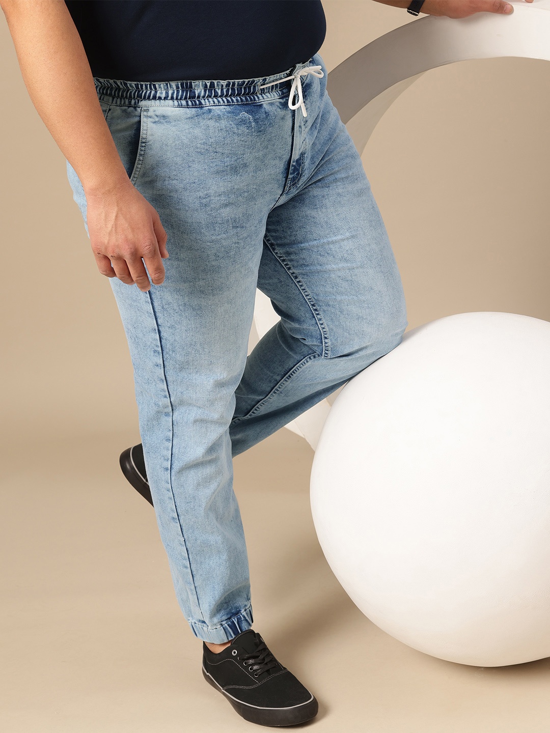 

Sztori Men Plus Size Jogger Fit Jeans, Navy blue
